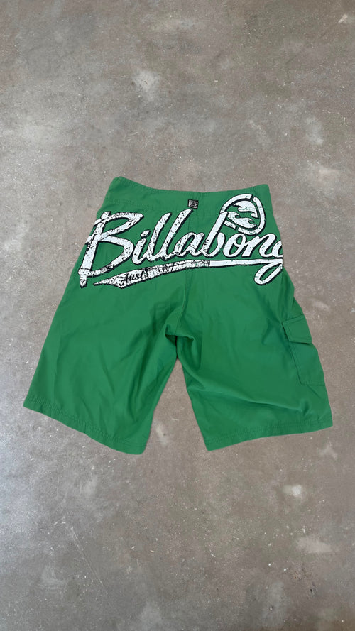 BS0024 Billabong Green and White Vintage Boardshorts (30")