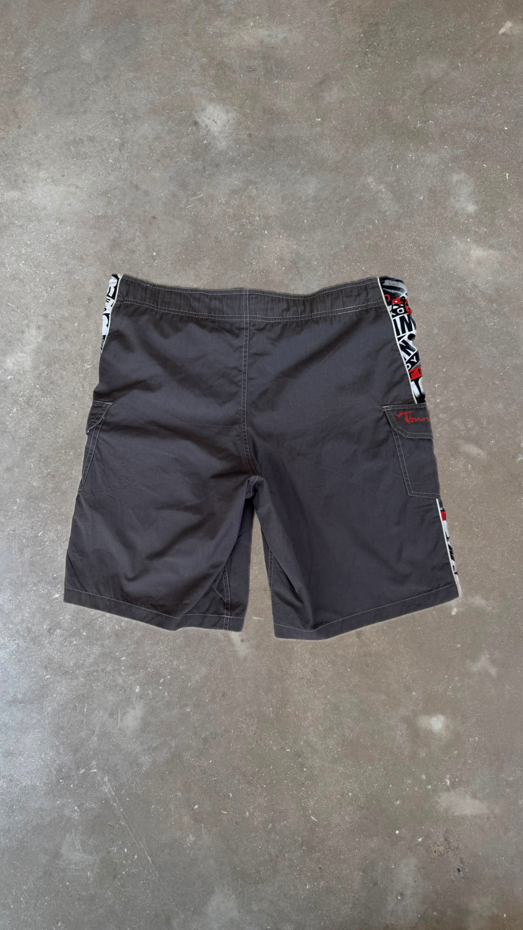 BS0072 T&C SURF Gray and White Vintage Boardshorts (34")