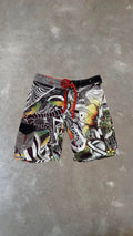 BS0085 Lost Black, White and Yellow Vintage Boardshorts (33")