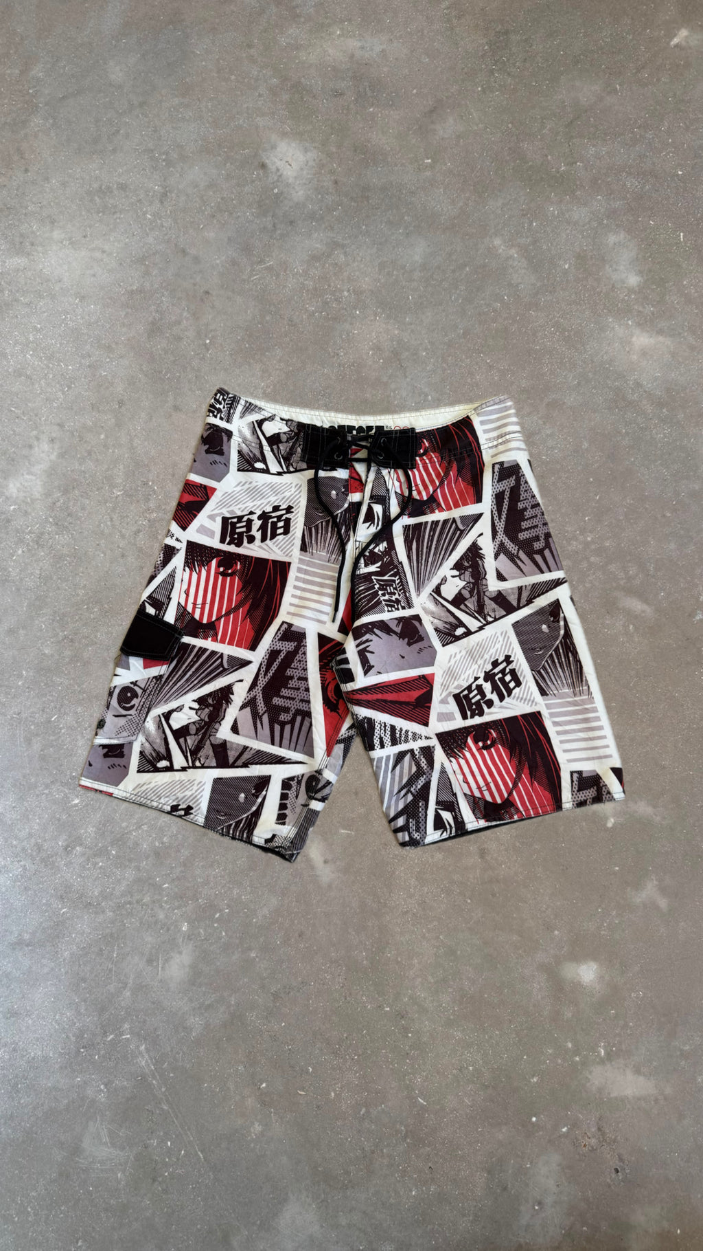 ANIME Colorful Boardshorts (Gray/Red)