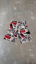 ANIME Colorful Boardshorts (Gray/Red)