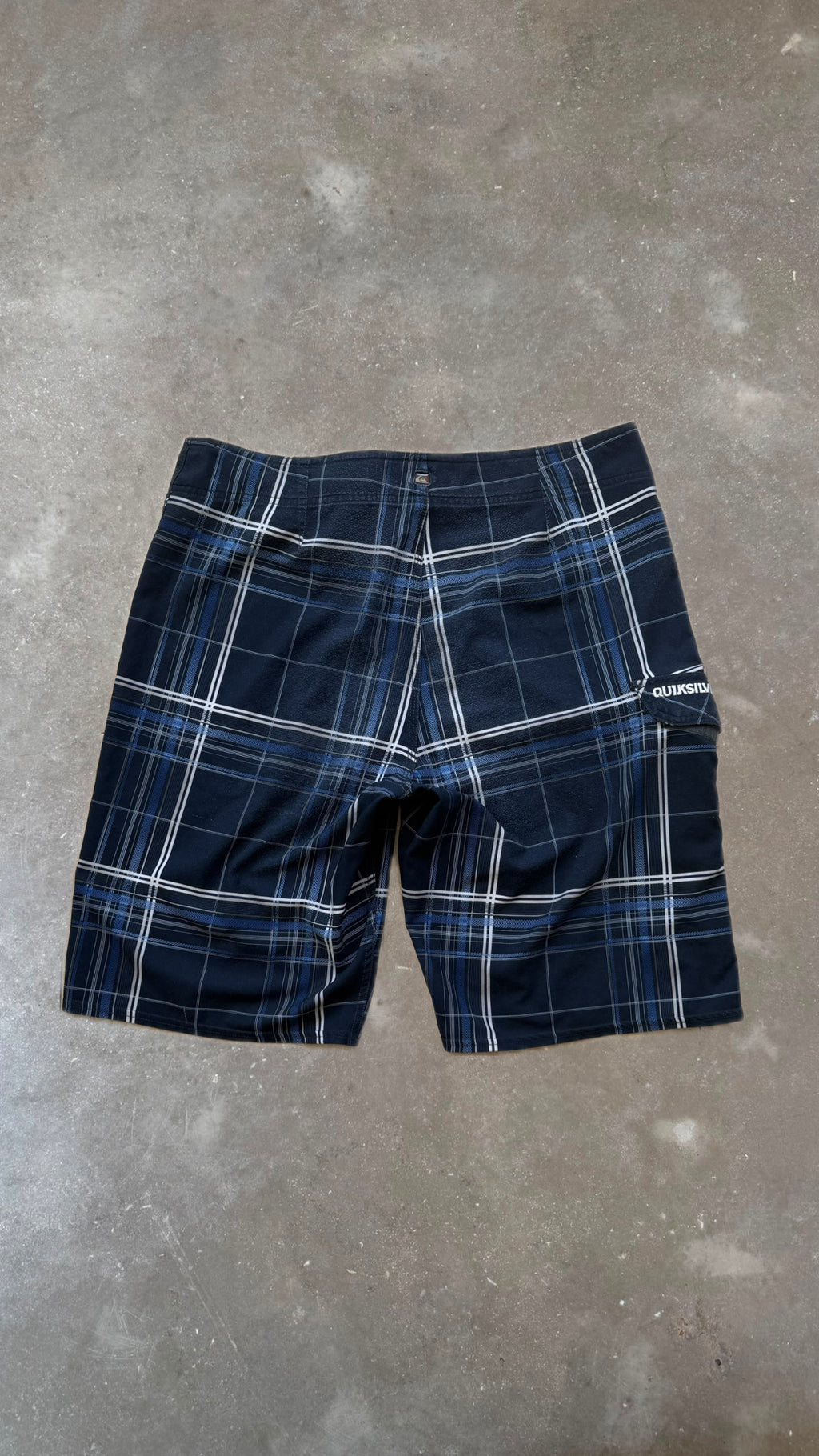 BS0154 Quicksilver Blue and White Striped Vintage Boardshorts (34")