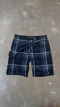 BS0154 Quicksilver Blue and White Striped Vintage Boardshorts (34")