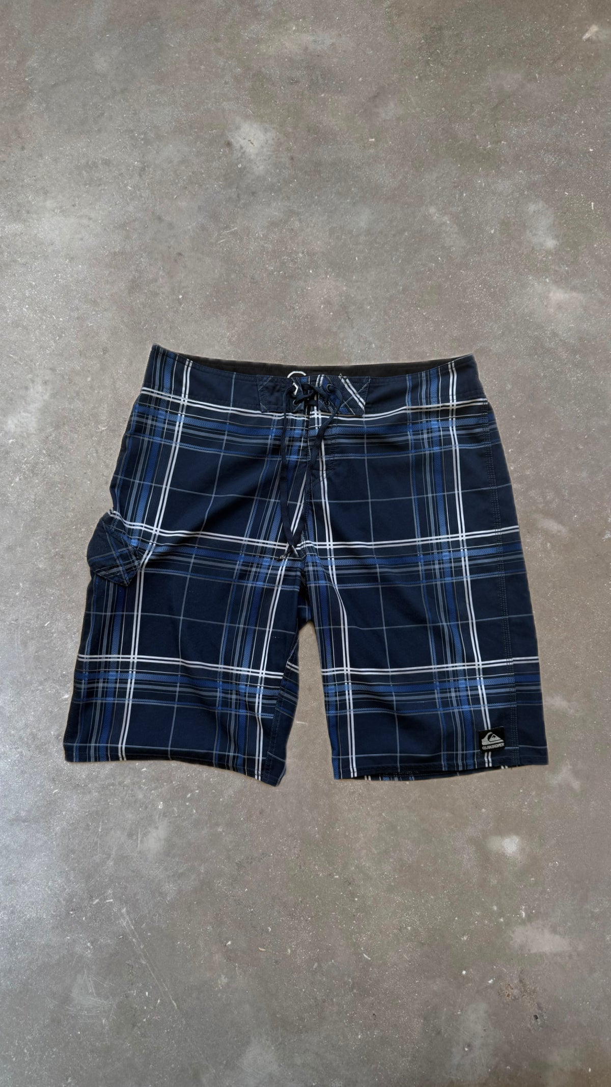 BS0154 Quicksilver Blue and White Striped Vintage Boardshorts (34")