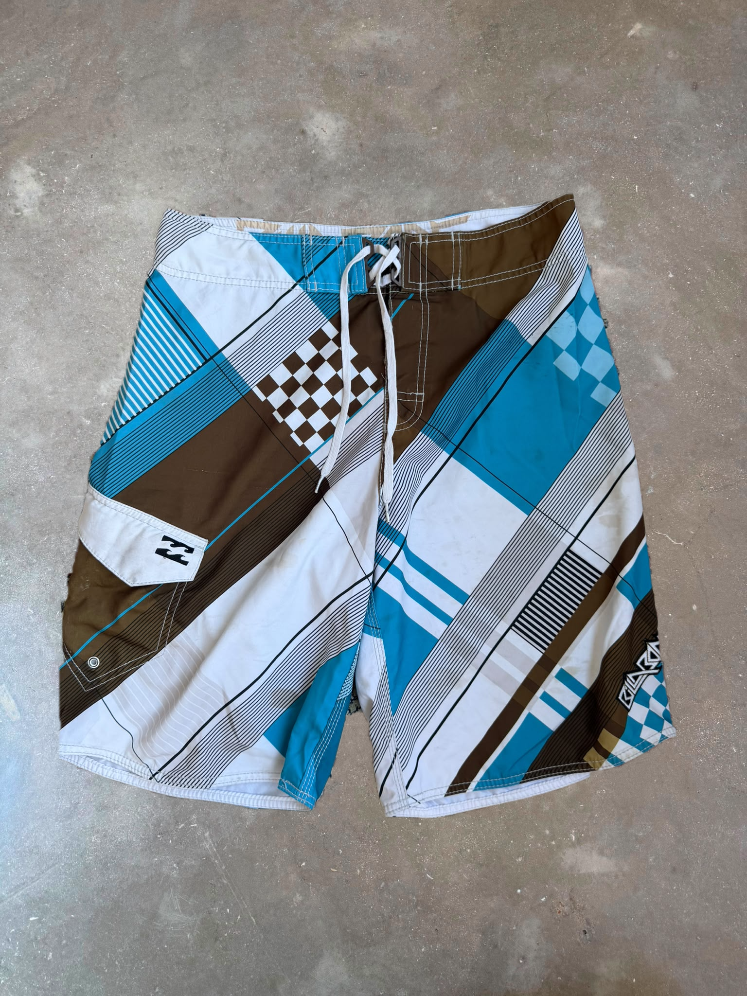 Billabong Geometric Boardshorts (Blue/Brown)