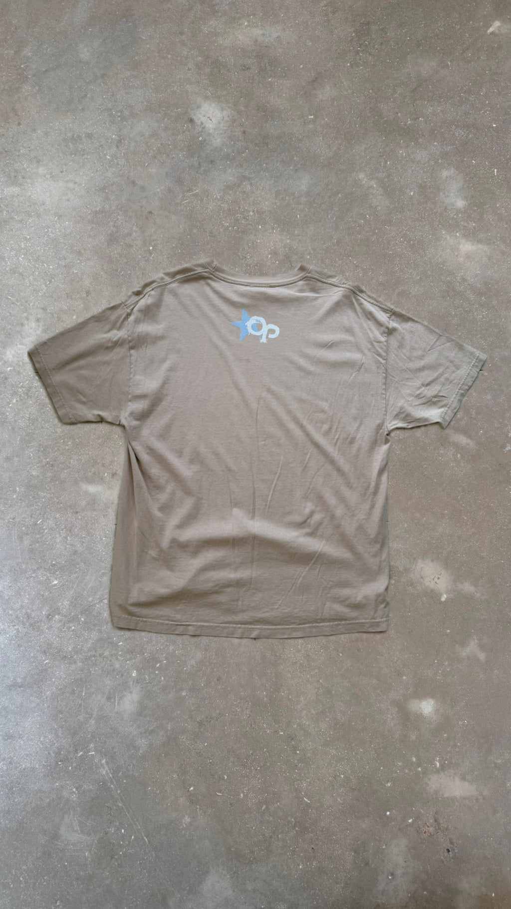 TS0015 OP Beige and Blue Vintage T-Shirt (XL)