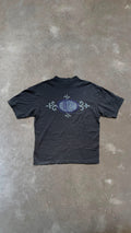 TS0047 Billabong Gray, Purple and Blue Vintage T-Shirt (L)